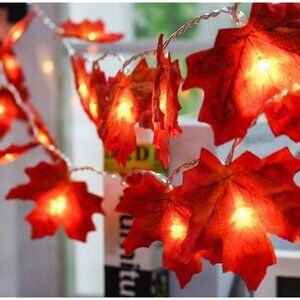 Maple Leaf String Lights 20 LED Autumn Decor